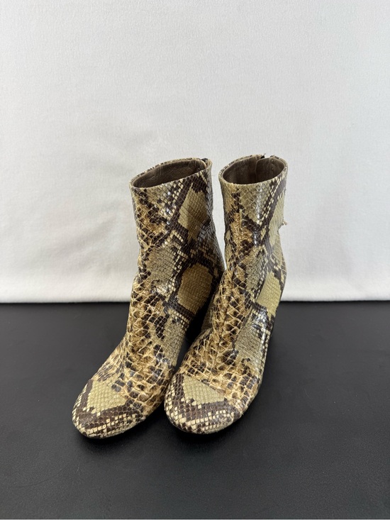 Isabel Marant Shoes - Isabel Marant Snake Print Ankle Boots in Beige and Brown